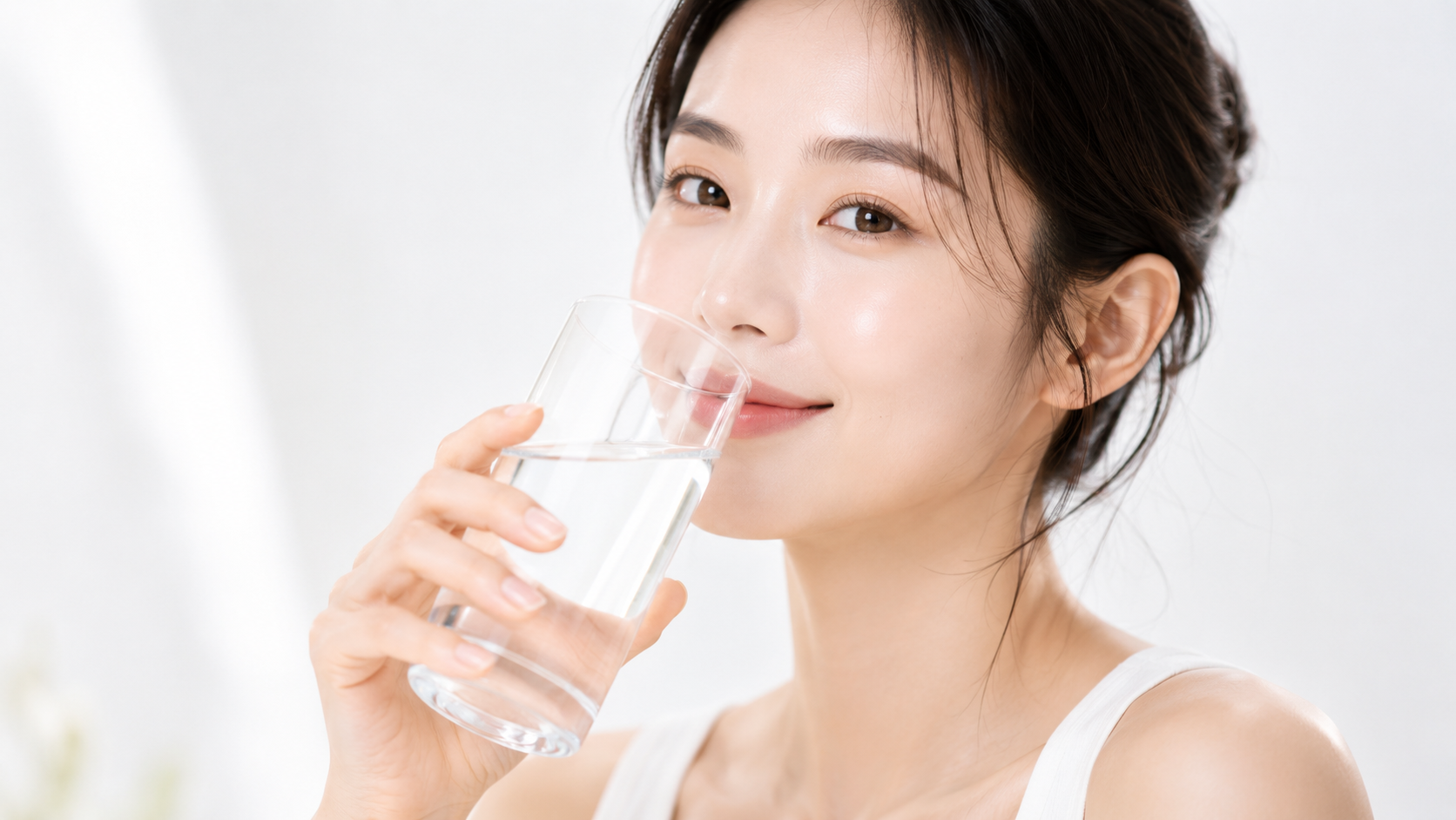 Uống đủ nước giúp duy trì làn da khỏe mạnh.